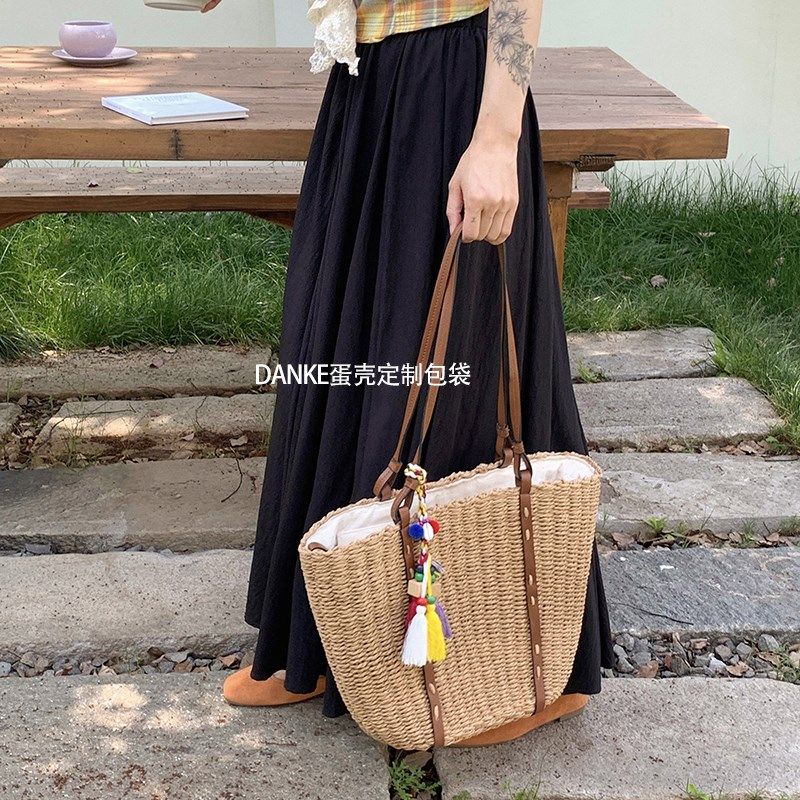 2024夏c季新款大容量单肩托特编织包小众设计休闲度假风沙滩草编,箱包皮具/热销女包/男包,托特包,淘宝优惠券,粉丝福利购,淘宝优惠卷