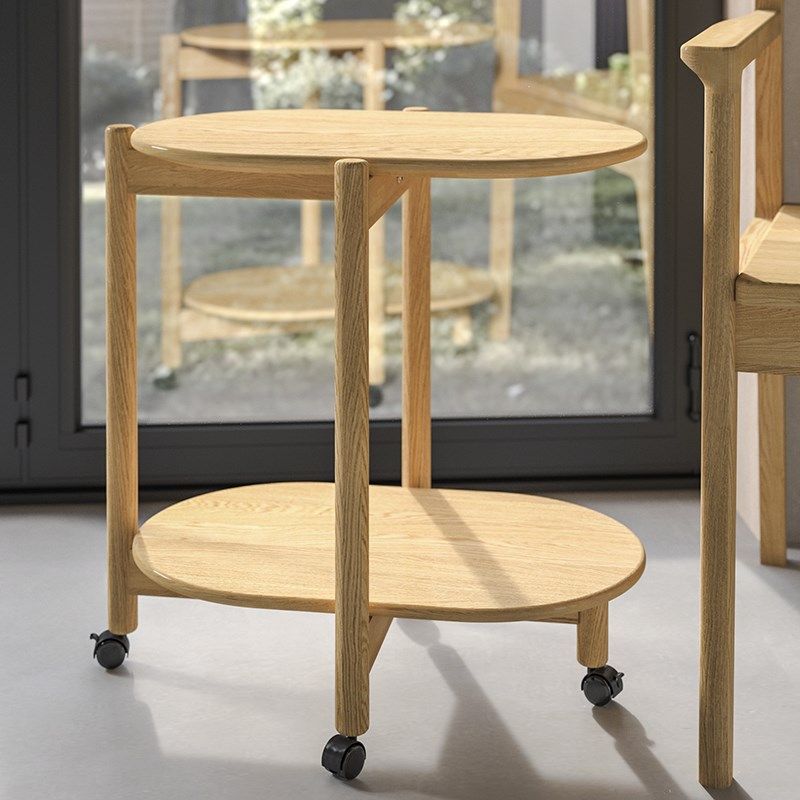 可移动茶几推车全实木活动边几带C轮白橡木床头推桌日式木质置物,住宅家具,移动边几/推车,淘宝优惠券,粉丝福利购,淘宝优惠卷