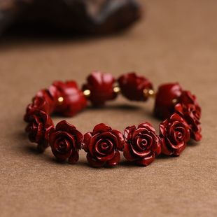 抖音爆款 玫瑰花手链含量朱砂编织紫金女单女友闺蜜母亲礼物手串