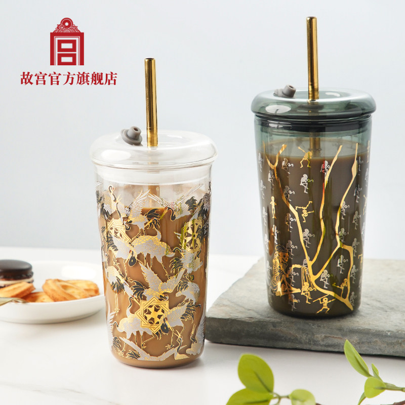 故宫官方店丨幻戏松鹤凌霄吸管杯