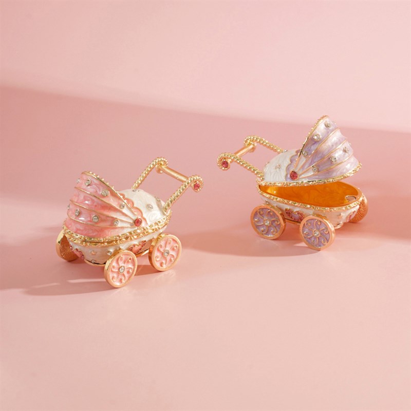 A婴儿车首饰盒项链盒新生儿满月闺蜜礼物胎毛精致小众收纳盒