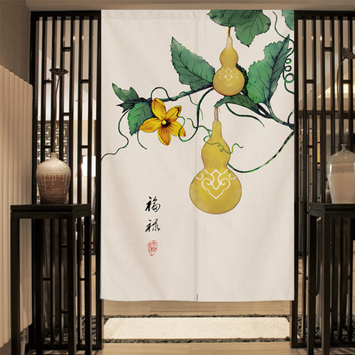 中式门帘隔断帘i过道客厅玄关半帘葫芦农村大门保暖防寒棉加厚冬