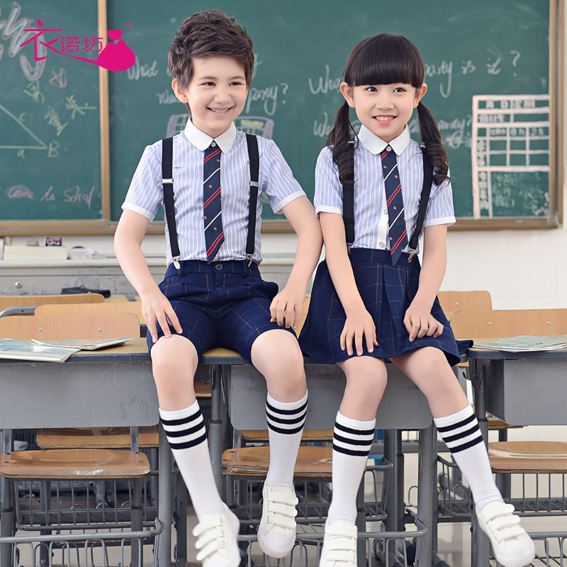 六一小学生朗诵大合m唱儿童演出表演服装校服男女幼儿园背带裤套