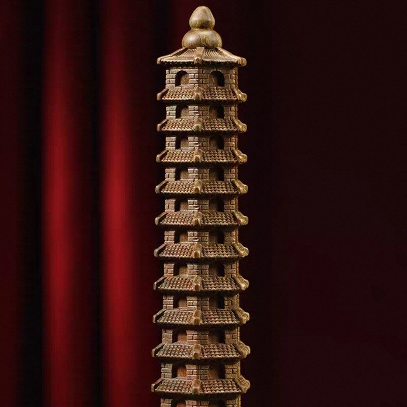 绿檀文昌塔7层9层13层实木头雕刻摆件七层九层十三层Y木制书桌装,家居饰品,桌面摆件,淘宝优惠券,粉丝福利购,淘宝优惠卷