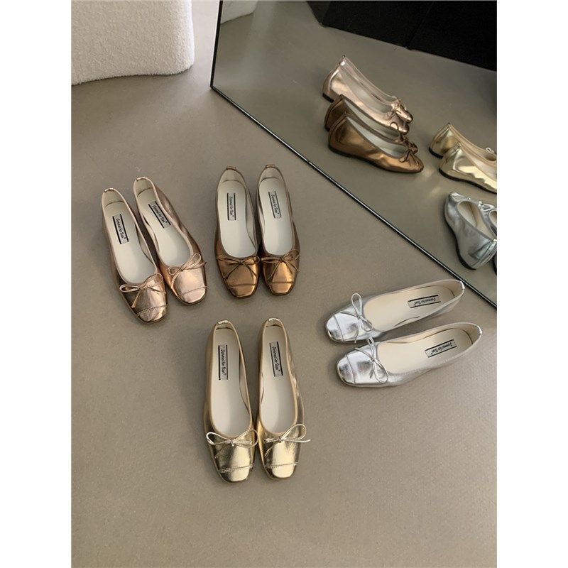 内增高圆头浅口银色单鞋女春秋新款法式晚风芭蕾S一脚蹬厚底豆豆,女鞋,浅口单鞋,淘宝优惠券,粉丝福利购,淘宝优惠卷