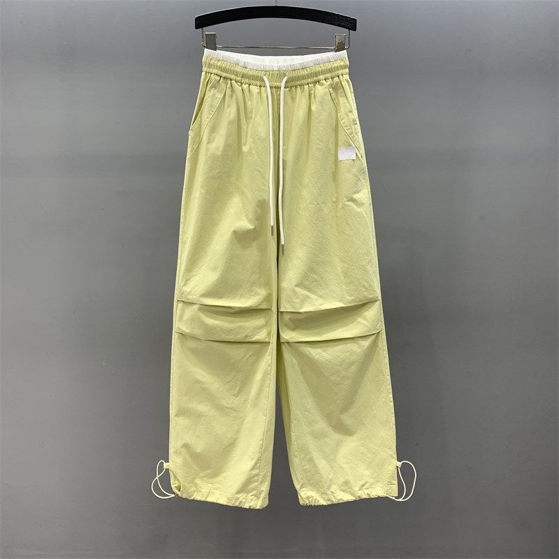 2025夏季薄款美式休闲脚口抽绳B工装裤女宽松显瘦直筒阔腿拖地长,女装/女士精品,休闲裤,淘宝优惠券,粉丝福利购,淘宝优惠卷