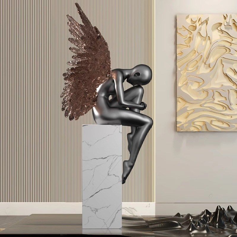 艺术人物大型雕塑天使落地摆件样板间酒店O大堂高级感软装摆设,家居饰品,落地摆件,淘宝优惠券,粉丝福利购,淘宝优惠卷