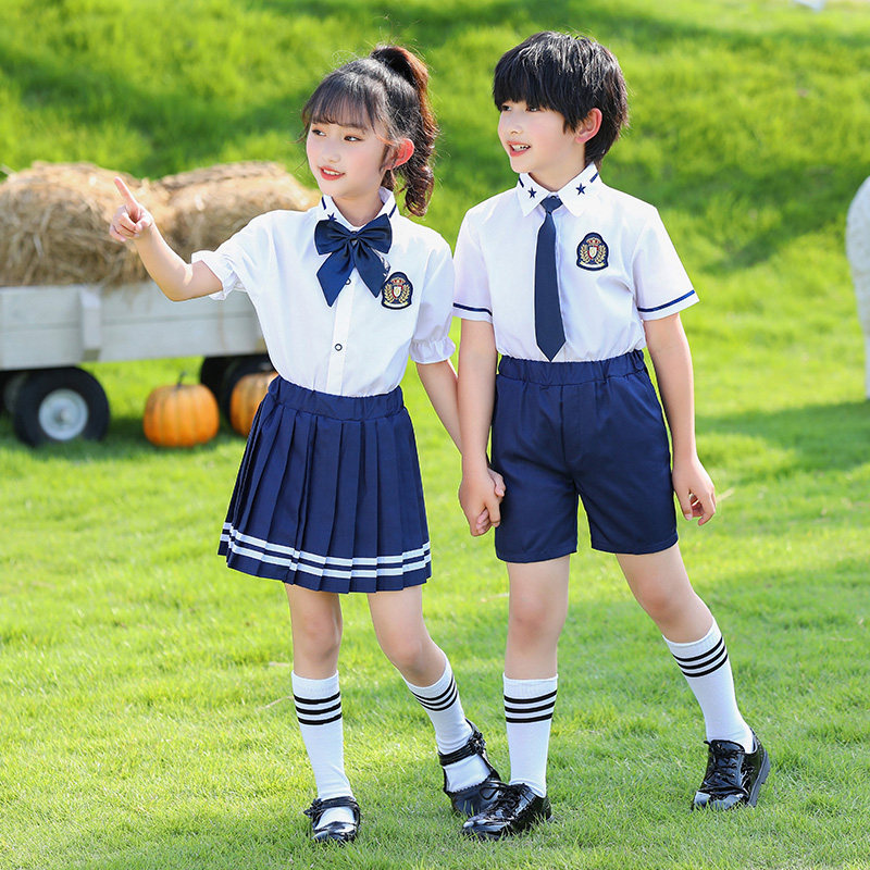 幼儿园儿童合唱英伦风中小学生诗朗诵校服套装毕R业照演出表演班