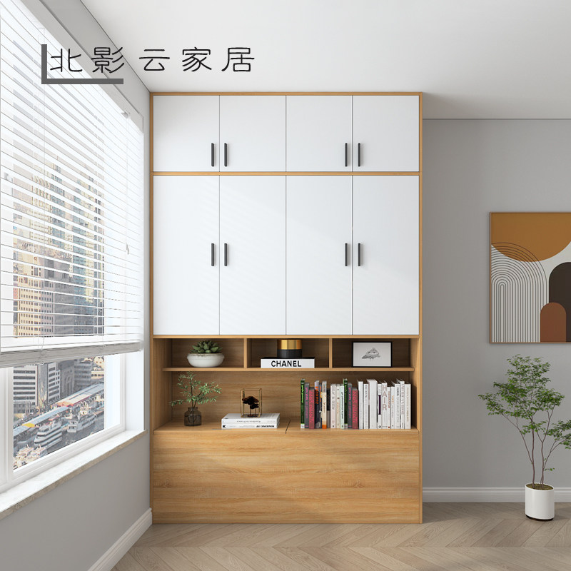 现代简约b床尾夹缝柜储物开门柜挂衣橱省空间客厅墙角边柜可定制