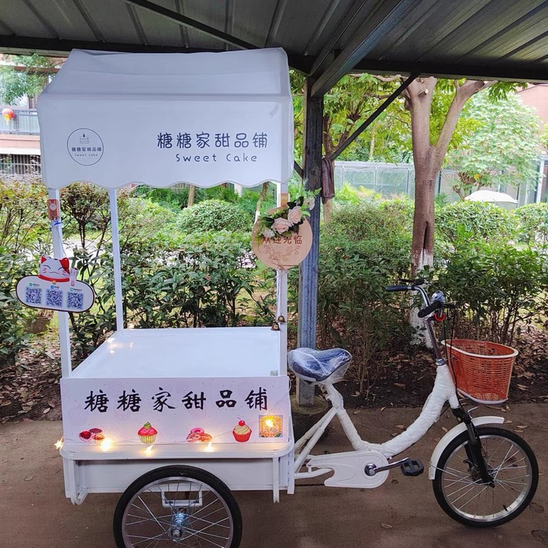 网红摆摊夜市出摊车脚蹬脚踏人力三轮车老人脚踩代步自Z行车成人