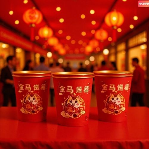 2026马年金箔国潮纸杯一次性杯