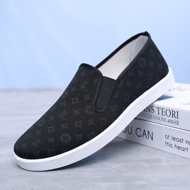 老北京布鞋男士春秋单鞋透气防滑耐磨厚底一脚蹬黑布鞋开车工作鞋,流行男鞋,布鞋,淘宝优惠券,粉丝福利购,淘宝优惠卷