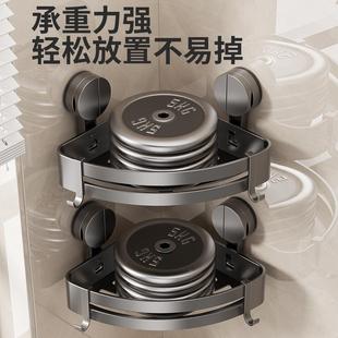 洗手间真空吸盘置物架太空铝浴室收纳挂架免打孔卫生间墙上置物架