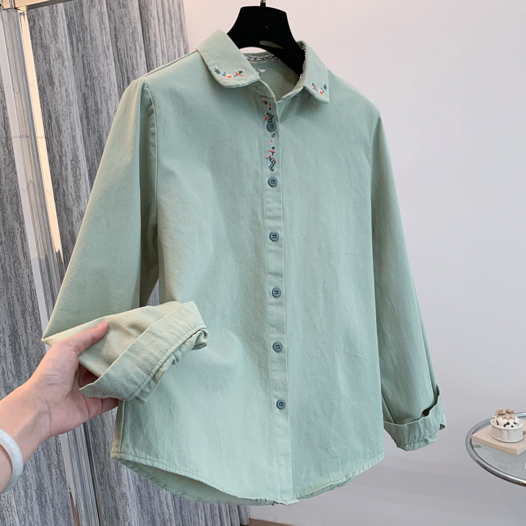 thumbnail for （A01-A11）【厚款衬衫合集】韩版百搭厚款秋冬季长袖全棉衬衫