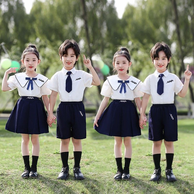 幼儿园园服夏装夏季儿童r合唱演出班服毕业表演英伦小学生校服套