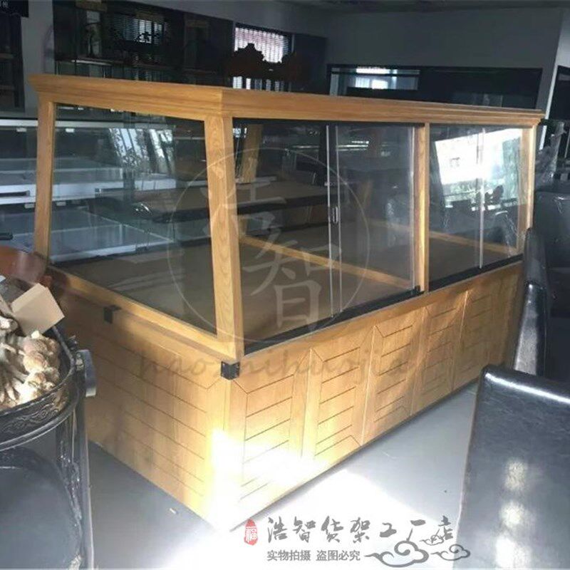 面包柜面包展示柜实木框架移门式面F包蛋糕柜台面包货架展示架可