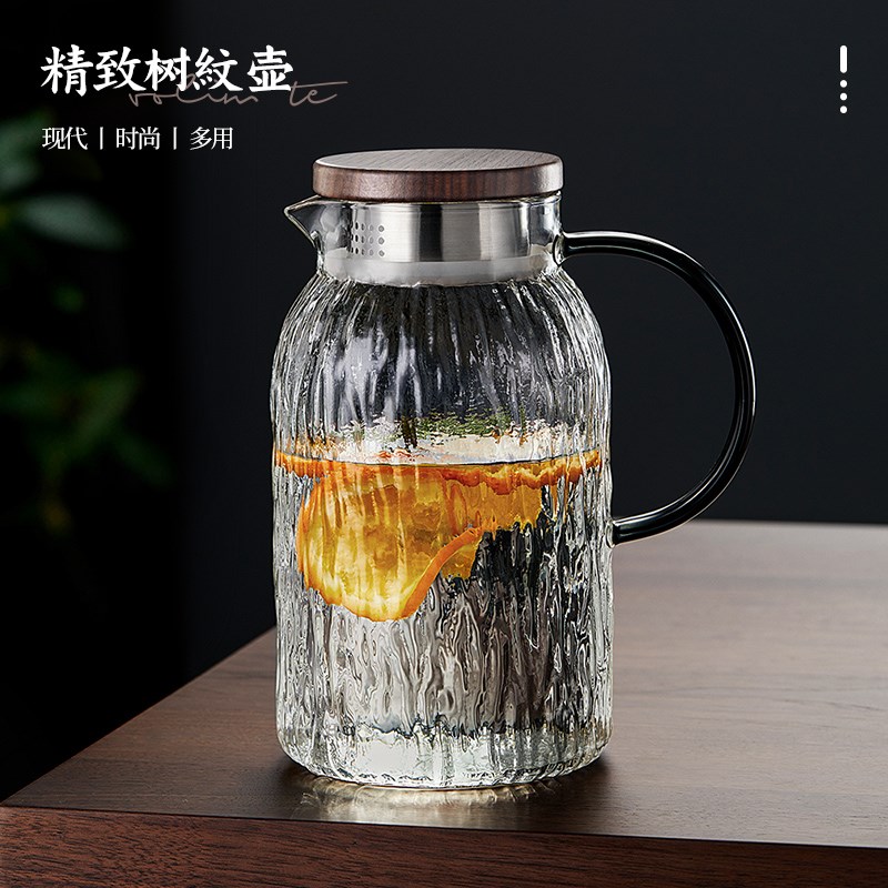 耐高温玻璃凉水壶家用夏季果汁y凉白开泡茶壶大容量高硼硅防爆套