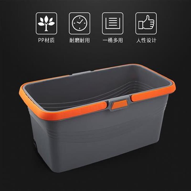 新款塑料拖把池带下水简易洗拖把盆塑料卫生间长U方形手提家用大