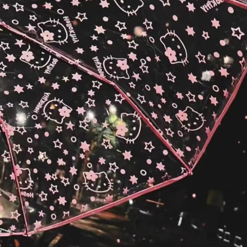 hellokitty雨伞高颜值凯蒂猫透明伞女2025年新款学生上学专用便携