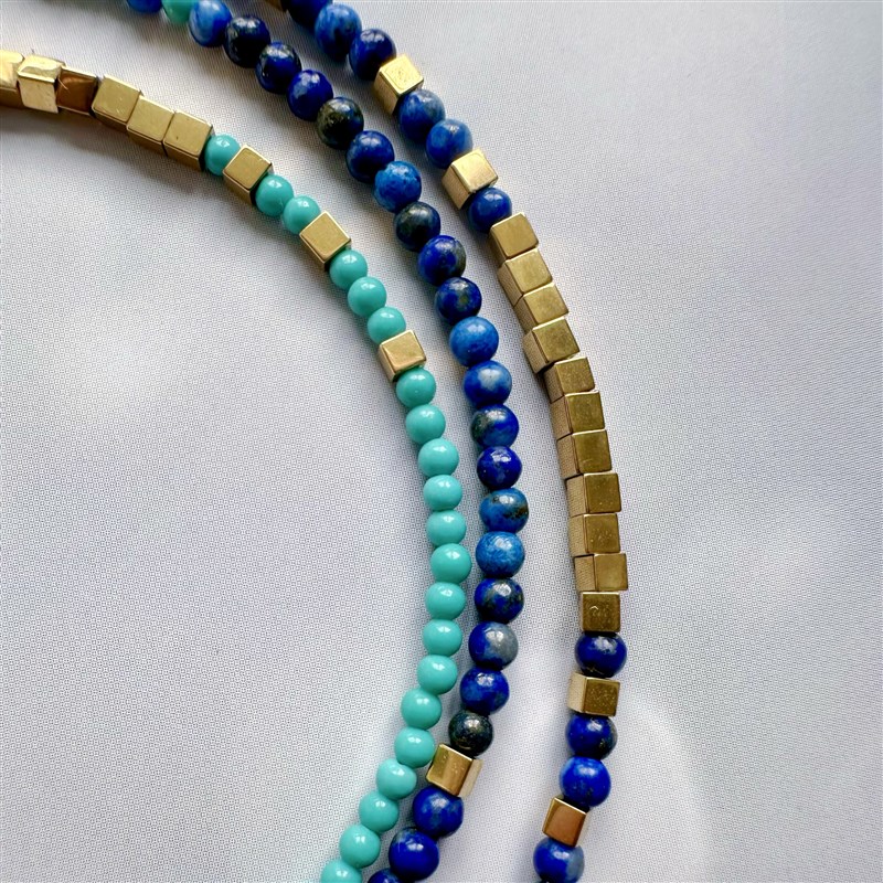 青金石绿松渐变波西米亚风眼镜链口罩耳机挂脖绳防丢太阳墨项120