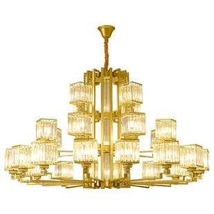 轻奢别墅多层水晶大厅大吊灯简约楼中楼挑空装饰灯客厅灯水晶吊灯