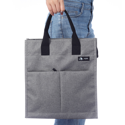 A4手提文件袋帆布加厚会议资料袋公文袋档案袋文件包多层黑色商务