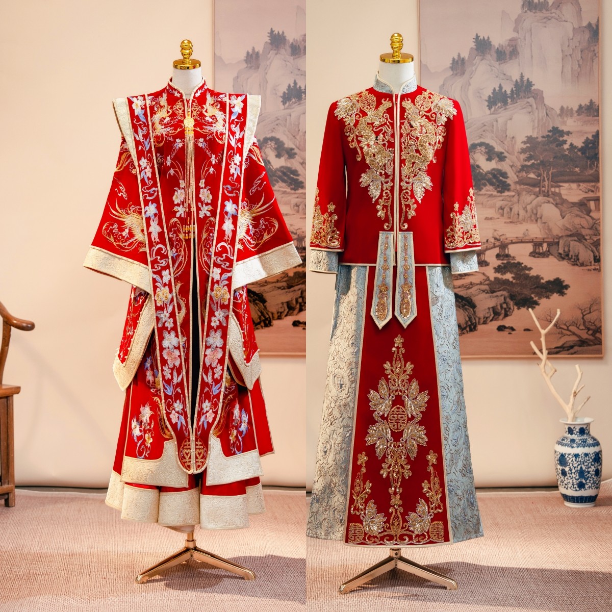 刺绣中式嫁衣婚服汉服大袖子秀禾
