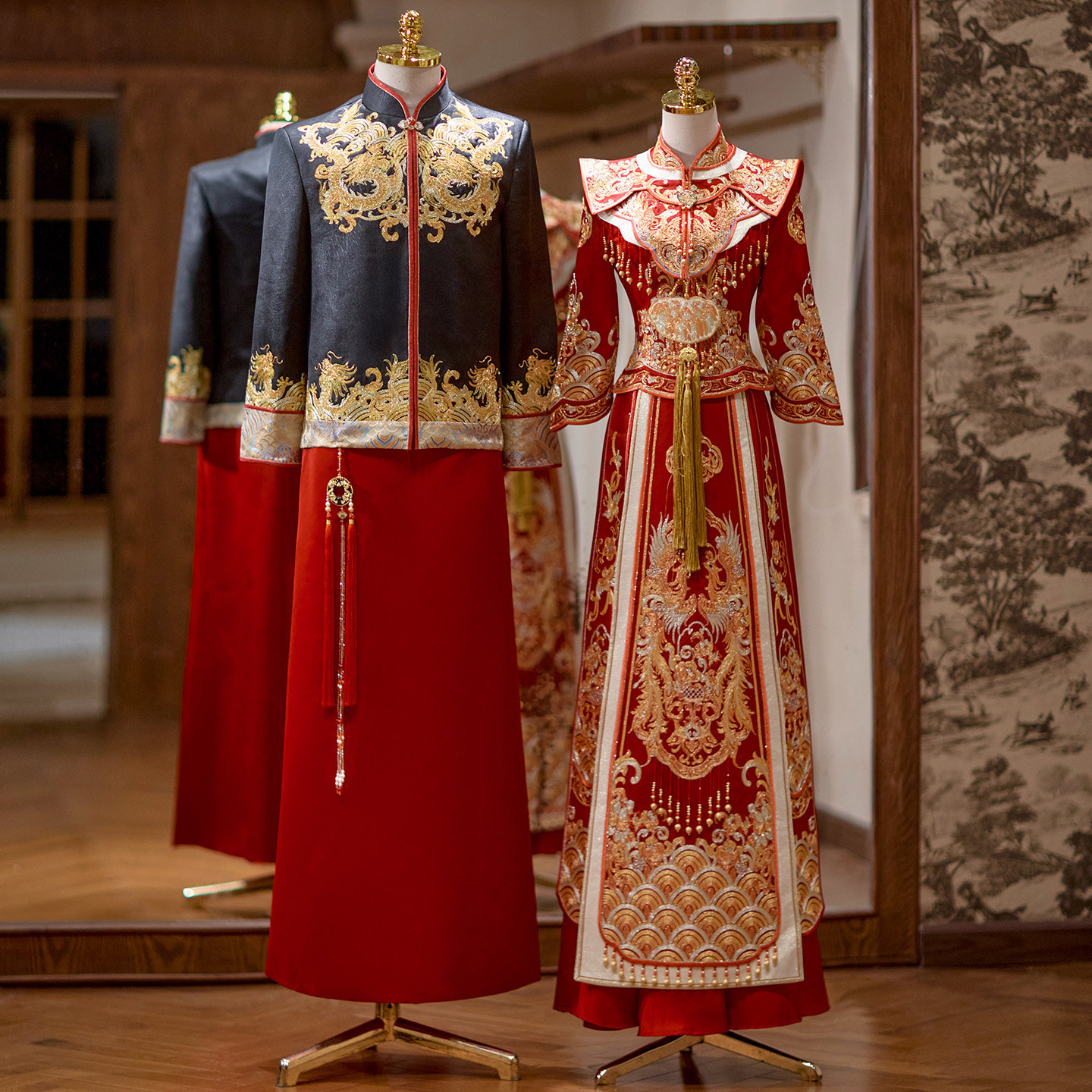 2025新款原创情侣结婚龙凤褂秀禾服显瘦立体绣花出嫁大码中式婚服,女装/女士精品,秀禾服,淘宝优惠券,粉丝福利购,淘宝优惠卷