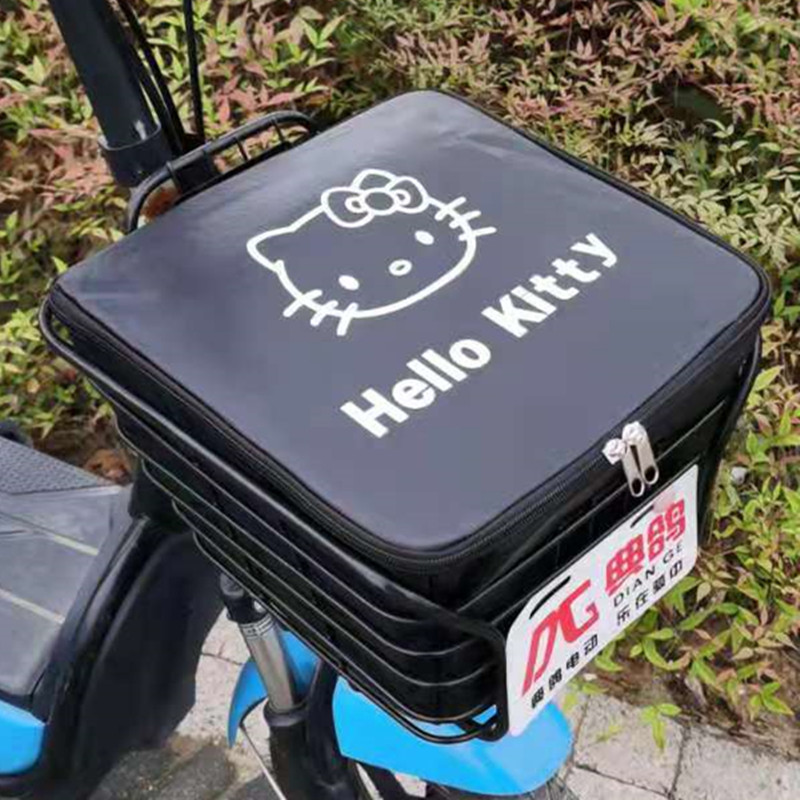 新款防水皮革国标电动车前车筐篮子内胆内篓内衬罩助力单车前车包