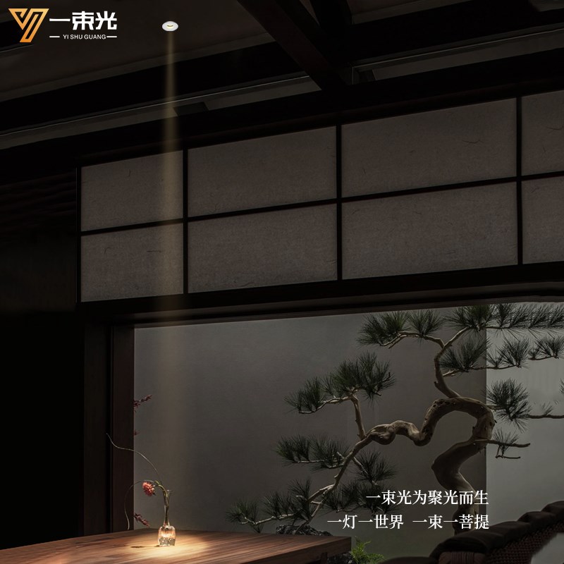 一束光聚光射灯8度光束角嵌入式客厅家用吊顶卧室小山丘led天花灯