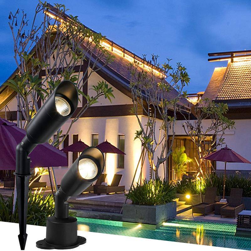 LED7W12W投光灯射灯户外防水公园绿化照树灯地插灯景观草坪庭院灯