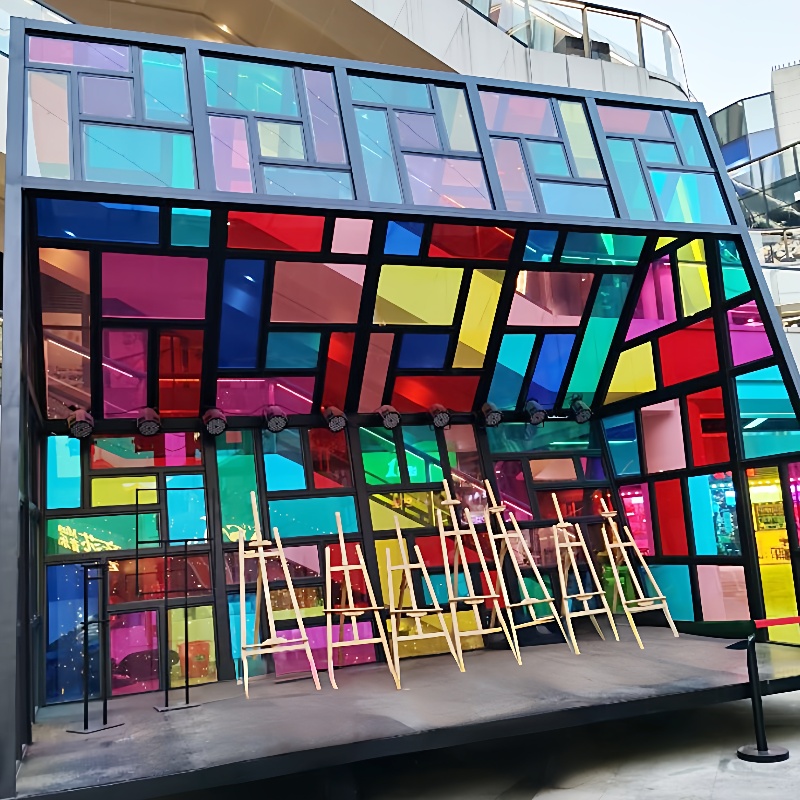 彩色玻璃纸贴膜透明透光装饰婚庆手工环创防晒隔热幻彩炫彩镭射纸