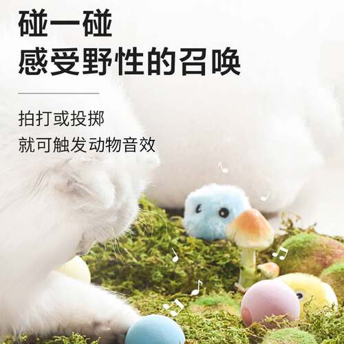 宠物猫咪引力叫叫球猫薄荷逗猫球发声磨牙自嗨解闷逗猫玩具球