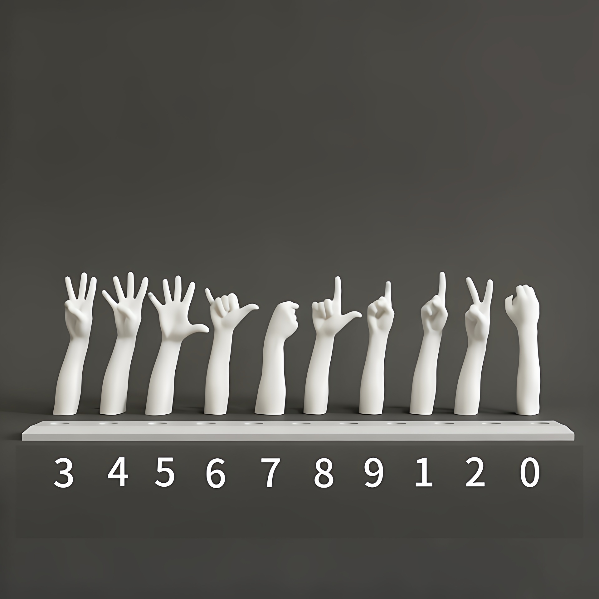 手指比划数字车载手势移车挪车电话号码摆件3D打印小众停车号码牌