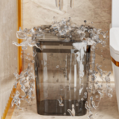 弹盖垃圾桶按压式 化妆室厕所家用大容量客厅透明轻奢夹缝厨房纸巾