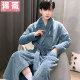 秋冬新款 男士 加厚保暖浴袍长款 珊瑚绒中长款 法兰绒家居服 睡袍冬季