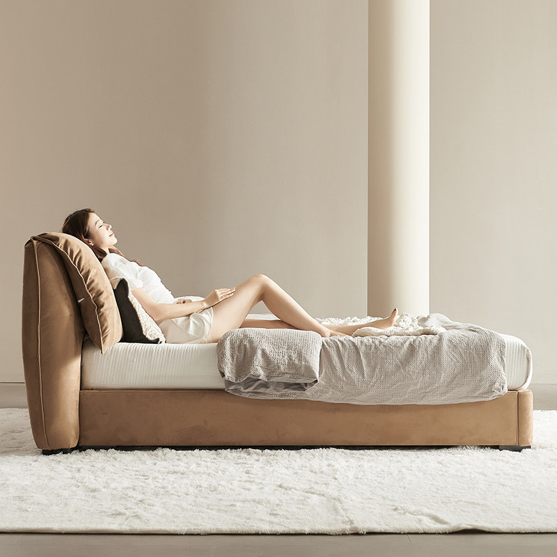 意式极简baxter床2022新款大象耳朵床双人高箱储物科技布艺结婚床