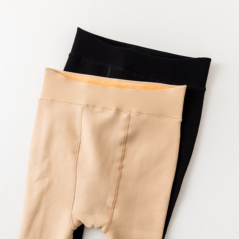 高弹力大码打底裤女加绒双面加裆连裤袜女冬加厚连脚踩脚袜裤显瘦