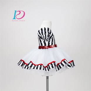 儿童舞蹈演出服2314蓬蓬裙条纹亮片 芮其儿2023新款
