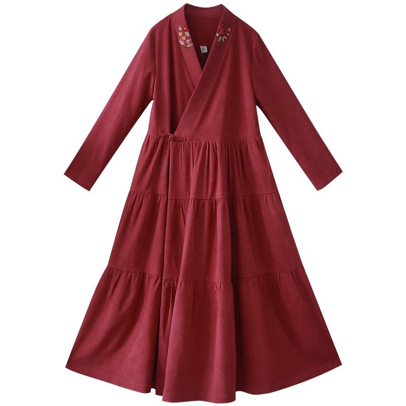 【名伶】2023新款秋冬国风裙摆式外套复古女中长款小个子汉服风衣,女装/女士精品,风衣,淘宝优惠券,粉丝福利购,淘宝优惠卷