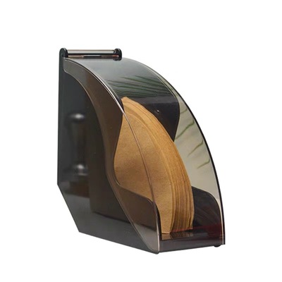 咖啡滤纸收纳盒 亚克力带盖滤纸架 手冲V60滤纸 扇形过滤纸防尘盒