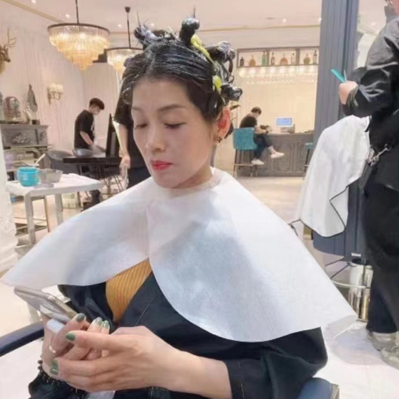 韩国一次性披肩理发店专用高端无纺布染发披肩发廊美发店烫染工具