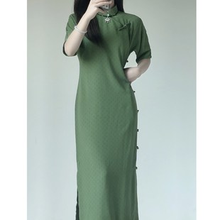 青青旗袍2025新款新中式气质古法春夏民国风年轻款少女全开襟长袖