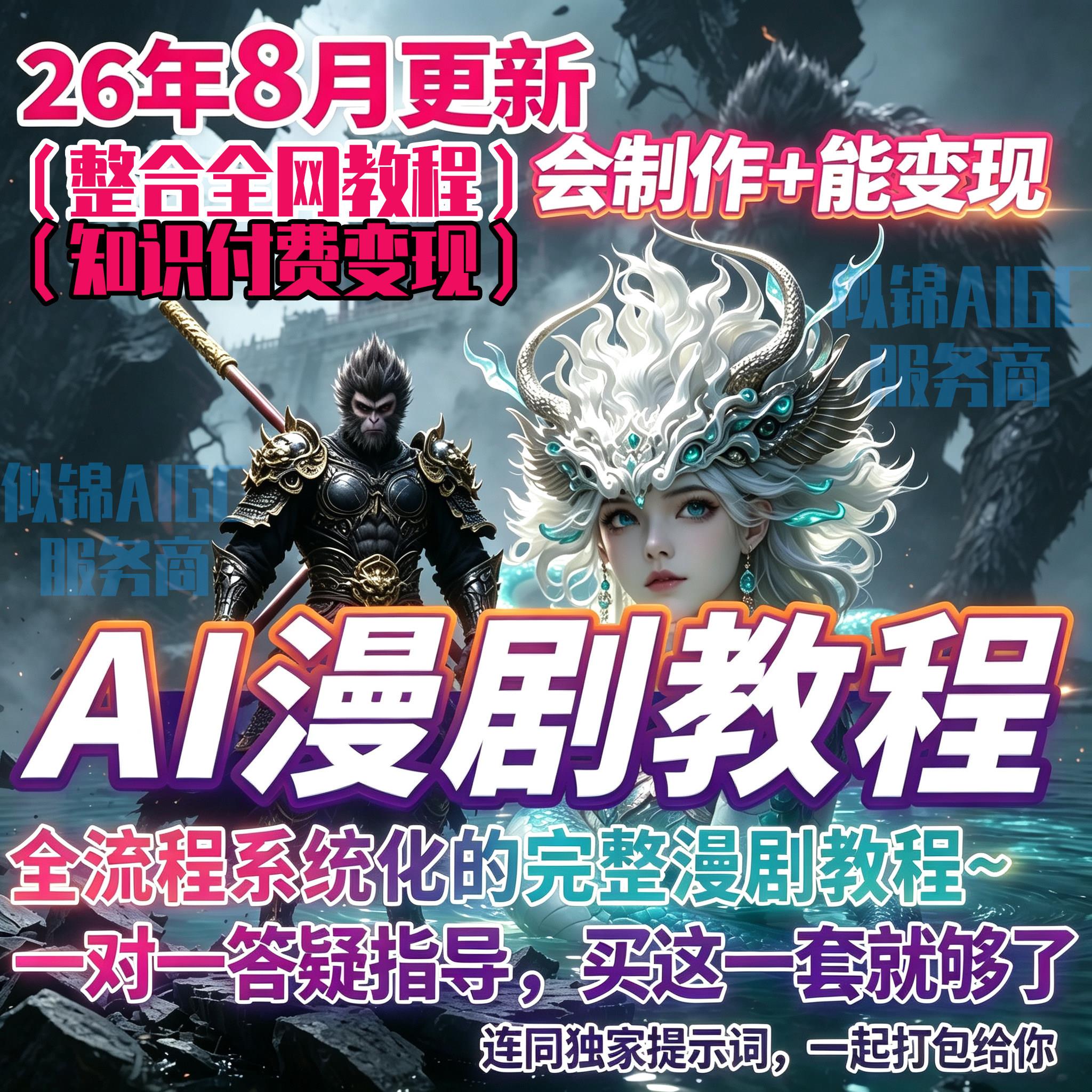 ai漫剧制作教程2026玩法短剧视频剪辑零基础教程新手变现课程素材图片