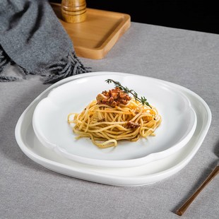 轻奢纯白商用酒店菜盘会所餐厅圆形料理意境盘摆盘冷菜盘 新款