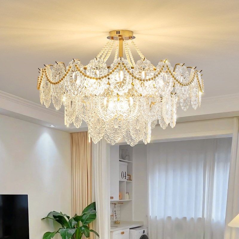 网红客厅灯主卧室房间灯法式轻奢灯具2024年新款简约现代水晶吊灯,家装灯饰光源,客厅吊灯,淘宝优惠券,粉丝福利购,淘宝优惠卷