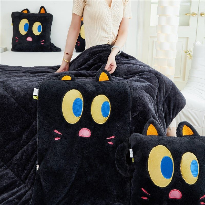 冬季卡通仿兔毛绒抱枕被子两用汽车载靠垫二合一沙发午睡加厚盖毯,居家布艺,抱枕被,淘宝优惠券,粉丝福利购,淘宝优惠卷