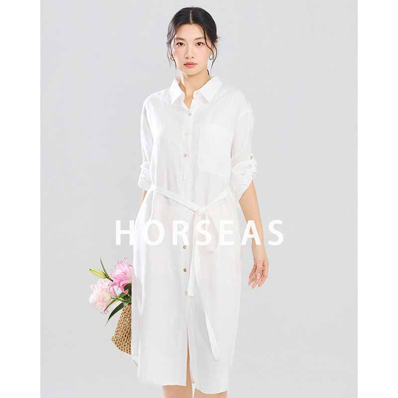 海边的马/HORSEAS衬衫连衣裙