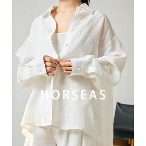 海边的马/HORSEAS汉麻阔版衬衫