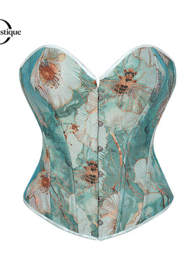 Dynastique鱼骨胸衣塑身衣高级感性感上衣聚拢收腹修身显瘦油画风